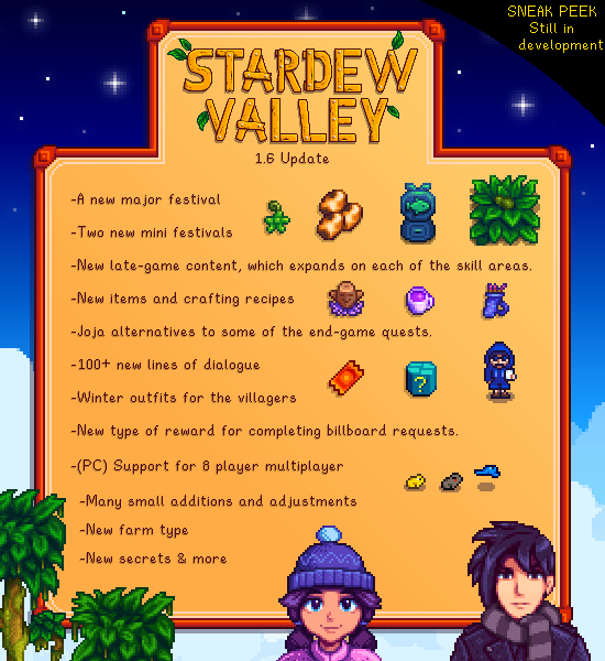 Stardew Valley 1.6 release date announced on game's 8th anniversary 1